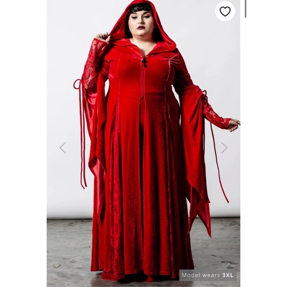 Killstar Jackets & Blazers - New in package killstar dark descent hooded duster in red plus size 4xl goth